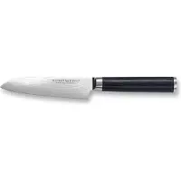 Echtwerk Damast Santokumesser, Santoku Messer, Kochmesser, Küchenmesser, Stahl / Pakka-Holz, Silber / Schwarz, 13 cm, EW-DM-0320