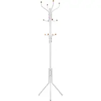 Songmics Garderobenständer RCR19W, weiß, mit 12 Haken, aus Metall, 182 x 44cm