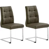 ByLiving Esszimmerstuhl "Marlen XXL", braun (vintage braun, verchromt), B:47cm H:96cm T:62cm, Stühle, Esszimmerstuhl, bis zu 150 kg belastbar, Vintage-Bezug, Freischwinger