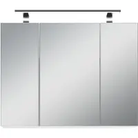ByLiving Spiegelschrank Spree, Breite 80 cm, mit LED-Beleuchtun, mit Schalter- und Steckdosenbox, Badezimmerschrank mit Spiegeltüren
