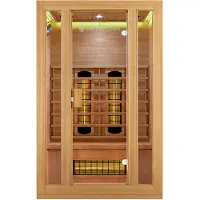 Artsauna Infrarotkabine Nyborg S120V Vollspektrumstrahler & Hemlockholz, 2 Personen, 120 x 105 x 190 cm, LED Farblicht & Glastür, Infrarotsauna Sauna