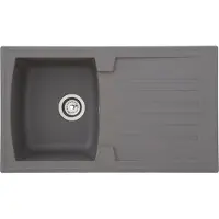 Respekta Küchenspüle Einbauspüle Spüle Granit Mineralite 86 x 50 cm Grau Boston