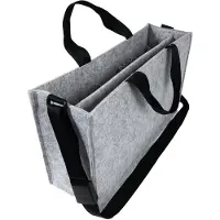 Sigel Laptoptasche Desk Sharing Bag Classic L, für Laptops bis 17,3″, 2 große und 5 kleine Fächer, Tragegriffe, Schultergurt, Kunstfilz hellgrau