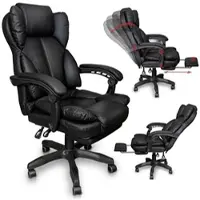 Trisens Chefsessel Bürostuhl Schreibtischstuhl Racing Chair mit Fußstütze,
