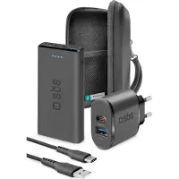 SBS Always on Charge KIT, 10000 mAh, Schwarz