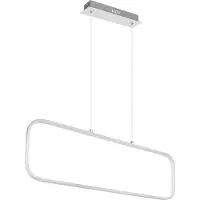 Globo Lighting Hängeleuchte Metall Nickel matt, Metall Nickel matt, Kunststoff opal, Kabel PVC Transparent, LxBxH: 800x100x1200mm, inkl. LED 24W 230V, 2770lm Source, 1400lm Output, 3000K