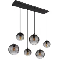Globo Hängelampe mit 6 Leuchten Dallerta Rauchglas