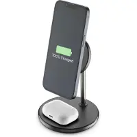 Cellularline Mag Duo Wireless Charger, Drinnen, AC, Kabelloses Aufladen, 1,6 m, Schwarz