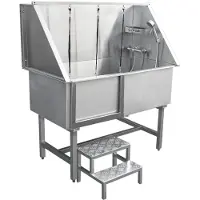 MonsterShop Edelstahl Haustier Badewanne 600mm