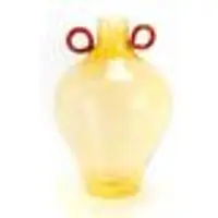 Amadeus Vase Amphore Bernstein Henkel Rot - Gelb Rund Glas 16x16 cm