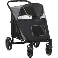 PawHut Hundewagen mit Kissen Faltbar Netzfenster