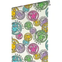 Versace Vliestapete "Wallpaper 5 Medusakopf" abstrakt gemustert leicht glänzend leicht strukturiert Designertapete Tapeten Wohnzimmer Schlafzimmer Küche Flur Design Optik