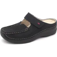 Wolky Clogs Roll Slipper Antique Nubuck Damen Blue-Schuhgröße 40