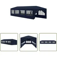 The Living Store Gartenzelt 3x12 m Blau