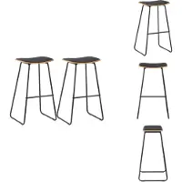 vidaXL Barhocker 2 Stk. Schwarz Kunstleder - Barhocker