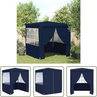 The Living Store Profi-Partyzelt mit Seitenwänden 2,5x2,5 m Blau 90 g/m²