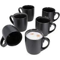 MamboCat 6er Set Kaffeebecher Zakynthos Reactive Glaze Grey Black - 24321864