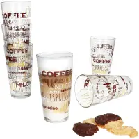 MamboCat 6er Set CANDY Latte Macchiato Gläser mit Schrift-Dekor 380ml****Vorpackplatz: REGAL B /// PLATZ 109