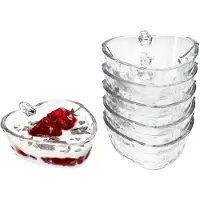MamboCat 6x Erdbeerschale STRAWBERRY 180ml aus Glas Früchte-Relief Dessert-Schüssel Bowl
