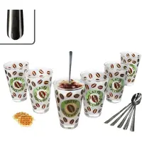 MamboCat 12tlg Latte Macchiato Set - 6x CREMONA Gläser grün + 6x STYLE ART Latte Macchiato Löffel - 0806182 & 747-310