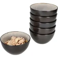 MamboCat 6x Reactive Glaze Dark Cement Pudding-Schale 240ml Schüssel Grau Nüsse Obst