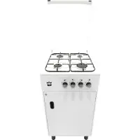 Gasline Gasmann 50cm Standherd SHG5050F weiß mit Flaschenfach Propan 50 mbar 4 Gas-Kocher /1 m Gasschlauch und Regler