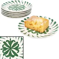 MamboCat 6x Wald grün Kuchenteller Steingut 6 Pers. Dessertteller Frühstück Weihnachten