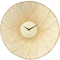 Nextime Wanduhr 60 cm Bambus Schwarz/Braun leise naturgewebt
