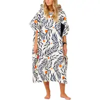 After Essentials - Poncho Tech Pocket Feather Leaves - Grau
