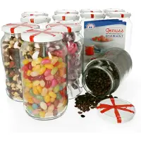 MamboCat 12er Set Rundglas 1062 ml To 82 Schleifendekor Deckel incl. Diamant Gelierzauber Rezeptheft