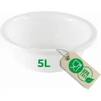Novaliv Spülschüssel Rund 5L, D32 cm, Weiss, BPA-frei Spülmaschinenfest Ideal für Küche und Camping