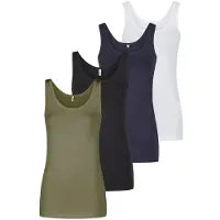 ONLY Top ONLLIVE LUV Tank Top 4er Pack in Mehrfarbig | Gr.: XXL