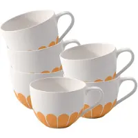 Villeroy & Boch Tasse "Kaffeetassen Fleur Couleur 160 ml 6er Set", gelb (soleil), B:8,5cm H:6,5cm, Porzellan, Trinkgefäße, Tasse, Spülmaschinenfest, Mikrowellensicher