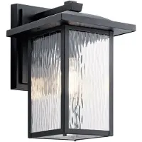 Kichler Elstead Cappanna Außenwandleuchte E27 Strukturiertes Schwarz Glas klar IP44