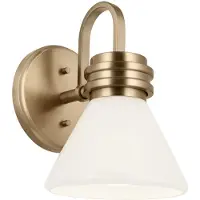 Kichler Wandlampe Farum 1, dimmbar, bronze / altmessing, für Badezimmer, Metall, Wandleuchte, Wandlampe Innen