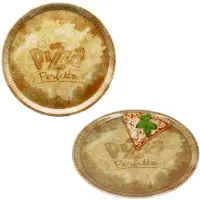 MamboCat 2x Perfetto Pizzateller Gelb Ø 31,5 cm 2 Personen Porzellan Pizza Servier-Platte