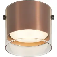 QAZQA - Modern Moderner AufbauSpot I Spotlight I Deckenspot I Deckenstrahler I Strahler I Lampe I Leuchte Dunkelbronze mit Glas - Drain I Wohnzimmer I Schlafzimmer - Aluminium Rund - LED geeignet GX53