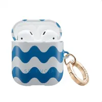 Selencia Vivid Case für das Apple Airpods 1 / 2 - Wave Vibes Classic Blue
