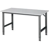 RAU Werktisch Tom B1500xT800xH760-1080mm Arbeitsplatte Melamin Gestell anthrazitg, RAL7016
