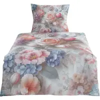 TRAUMSCHLAF Bettwäsche Bloom Vision, 3D Optik 155x220 cm + 80x80 cm