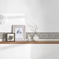 A.S. Création Tapeten Bordüre in Schwarz und Weiß Ornament Tapete im Vintage Stil Vlies Tapetenborte Ideal für Schlafzimmer und Flur