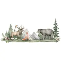 A.S. Création Vliestapete "Fototapete Waldtiere Aquarell Weiß Grün Kinder" matt strukturiert