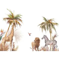 A.S. Création Vliestapete "Safari Fototapete Tiere Aquarell Beige Braun" matt strukturiert