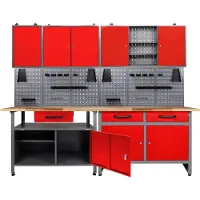 Ondis24 Werkstatt-Set 2x Werkbank, 2x Werkzeugwand, 3x Hängeschrank