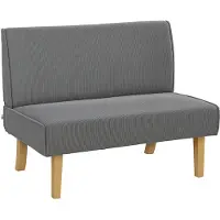 HOMCOM 2-SITZER-SOFA, Cord-Optik, 110 x 62 x 85 cm, Grau