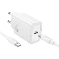 Hoco Handy-Ladegerät USB C QC PD 20W + Kabel USB C zu Lightning N60 weiß