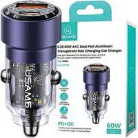Usams Ład. Sam. C39 Usb+Usb-C 60W Schnellladung Fioletowy/Lila Cc208Cc02 (Us-Cc208)
