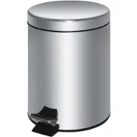 Bolero Edelstahl Pedaleimer 20 L mit Fußbedienung, 44,8 cm hoch, 29,3 cm Durchmesser