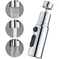 INF Sprühkopf für Küchenarmatur, 3 Positionen, 720 drehbar, Wasserhahnbrause Silver