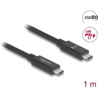 DeLOCK 81211, 1 m, USB C, USB C, USB4 Gen 4x2, 80 Gbit/s, Schwarz